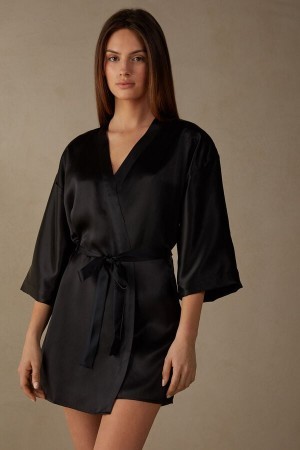 Intimissimi Silk Kimono Sort | YDKGT25487